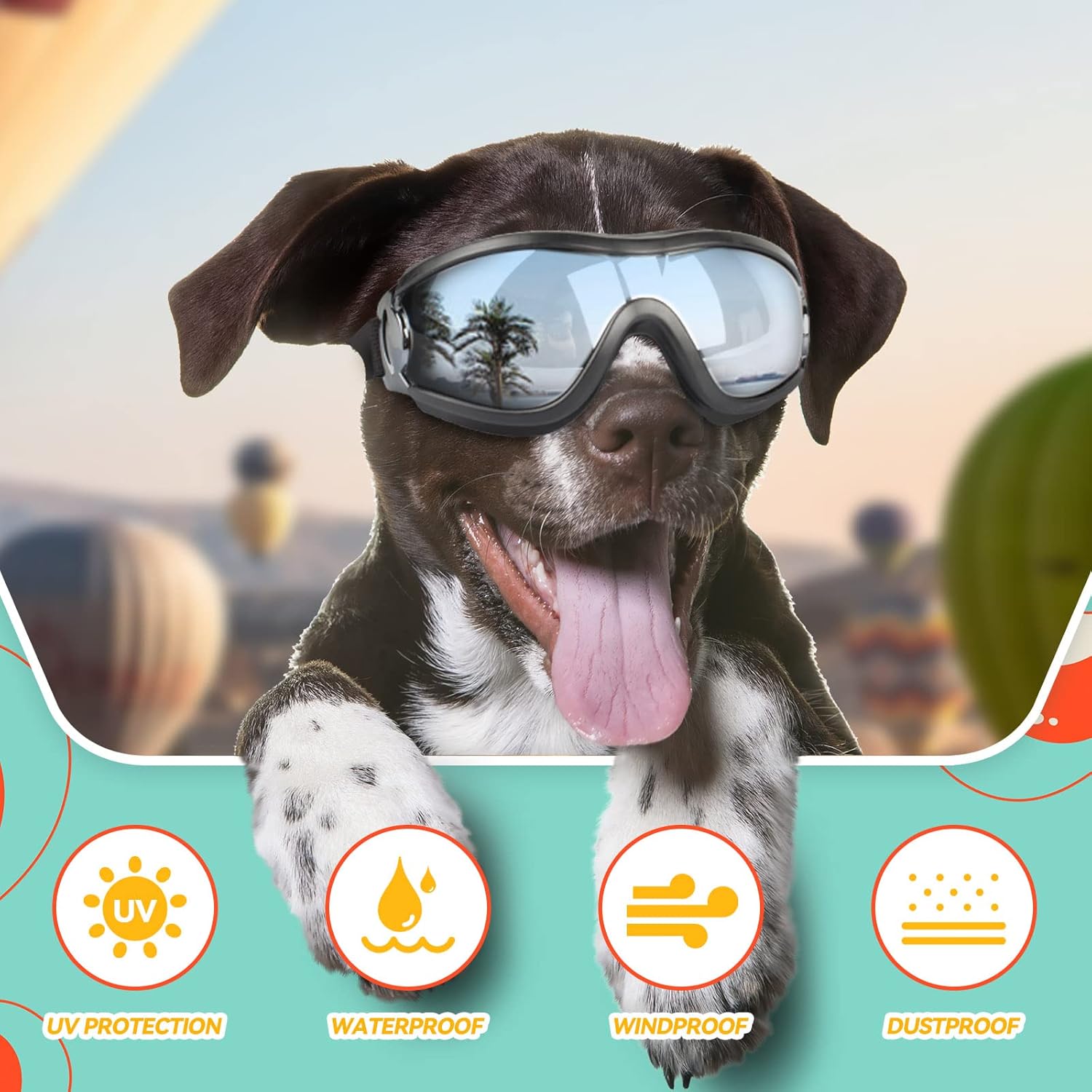 "Pawsome Dog Goggles for Big Pups – Stylish Windproof Sunglasses for Medium & Large Dogs! 🐾🕶️"